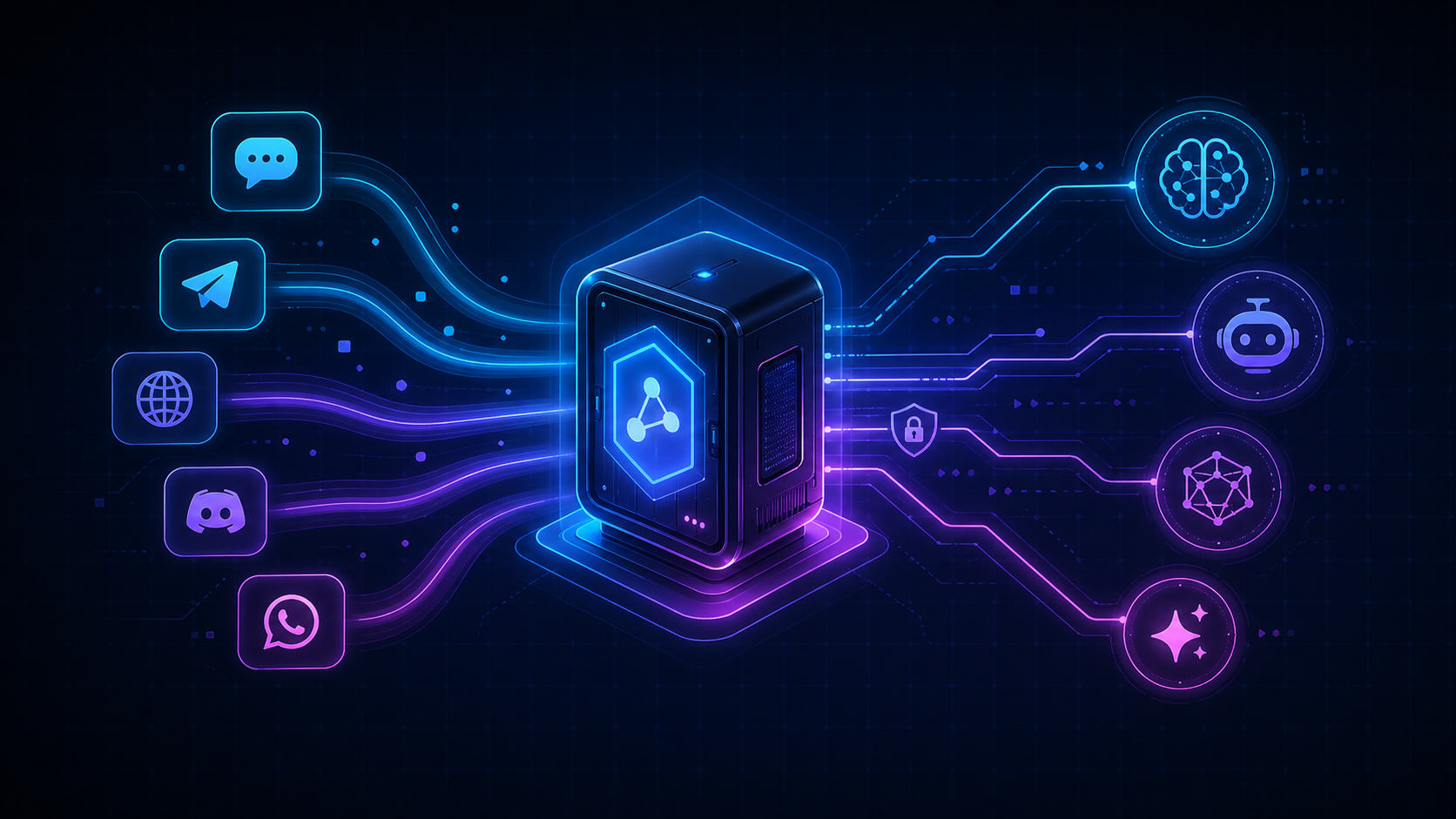 OpenClaw como gateway self-hosted entre canales de mensajería y agentes de IA